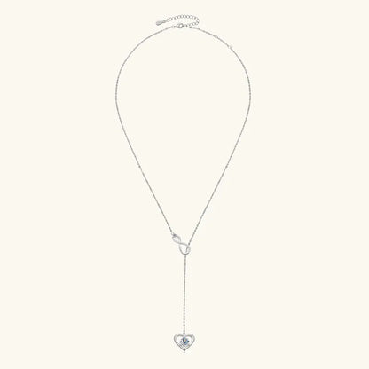 Certified Moissanite Heart Infinite Pendant Necklace Chain for Women S925 Sterling Silver Necklaces Fine Jewelry Gifts