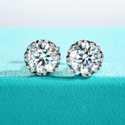 2cttw-6cttw Moissanites Diamond Earrings 925 Sterling Silver D Color VVS1 Moissanite Classic Stud Earrings For Woman