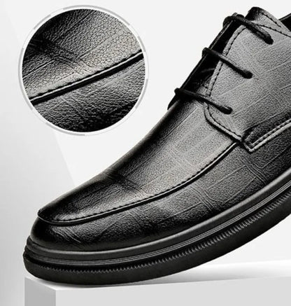 2024 New Men's Height Increasing Soft Leather Breathable Casual Business Elevator Shoes