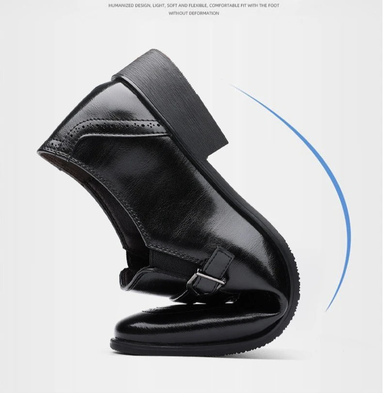 Spring Autumn New Pointed Leather Shoes for Men Solid Color Business Casual Shoes Male Fashion Designer Dress Shoe Man