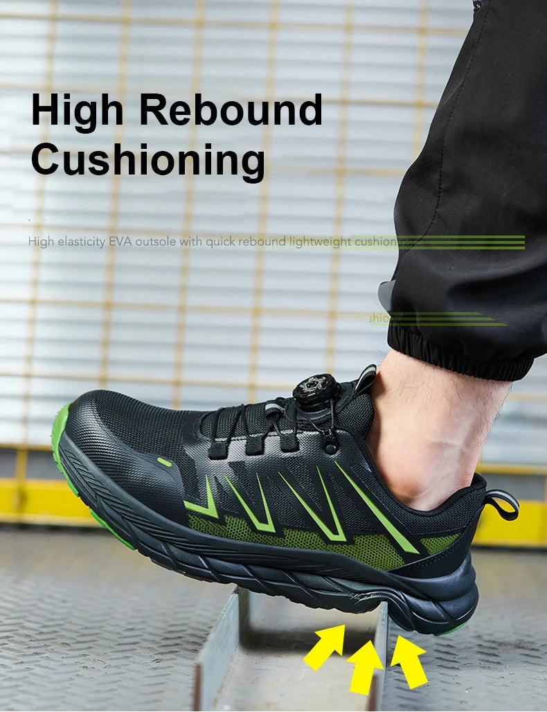 Men Safety Work Shoes Plastic Toe Safety Boots Fashion Lightweight Comfort Working Sneakers Anti-puncture Indestructible Shoes