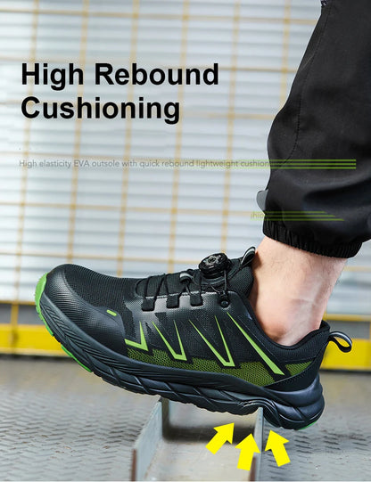Men Safety Work Shoes Plastic Toe Safety Boots Fashion Lightweight Comfort Working Sneakers Anti-puncture Indestructible Shoes