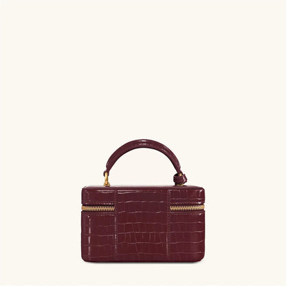 Women Shoulder Bag Crossbody Handbag Croc Embossed Small Square Box Purse French Vintage Messenger Bags Exquisite Ladies