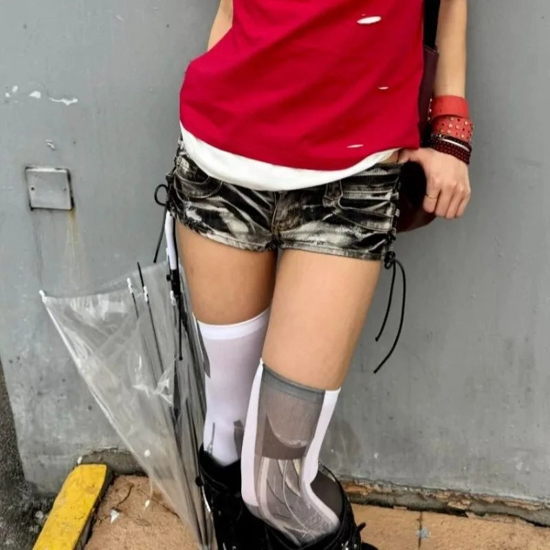 2026 Summer New Retro Low Waist Spice Girls Denim Super Shorts Slim Strap Hip Hot Pants