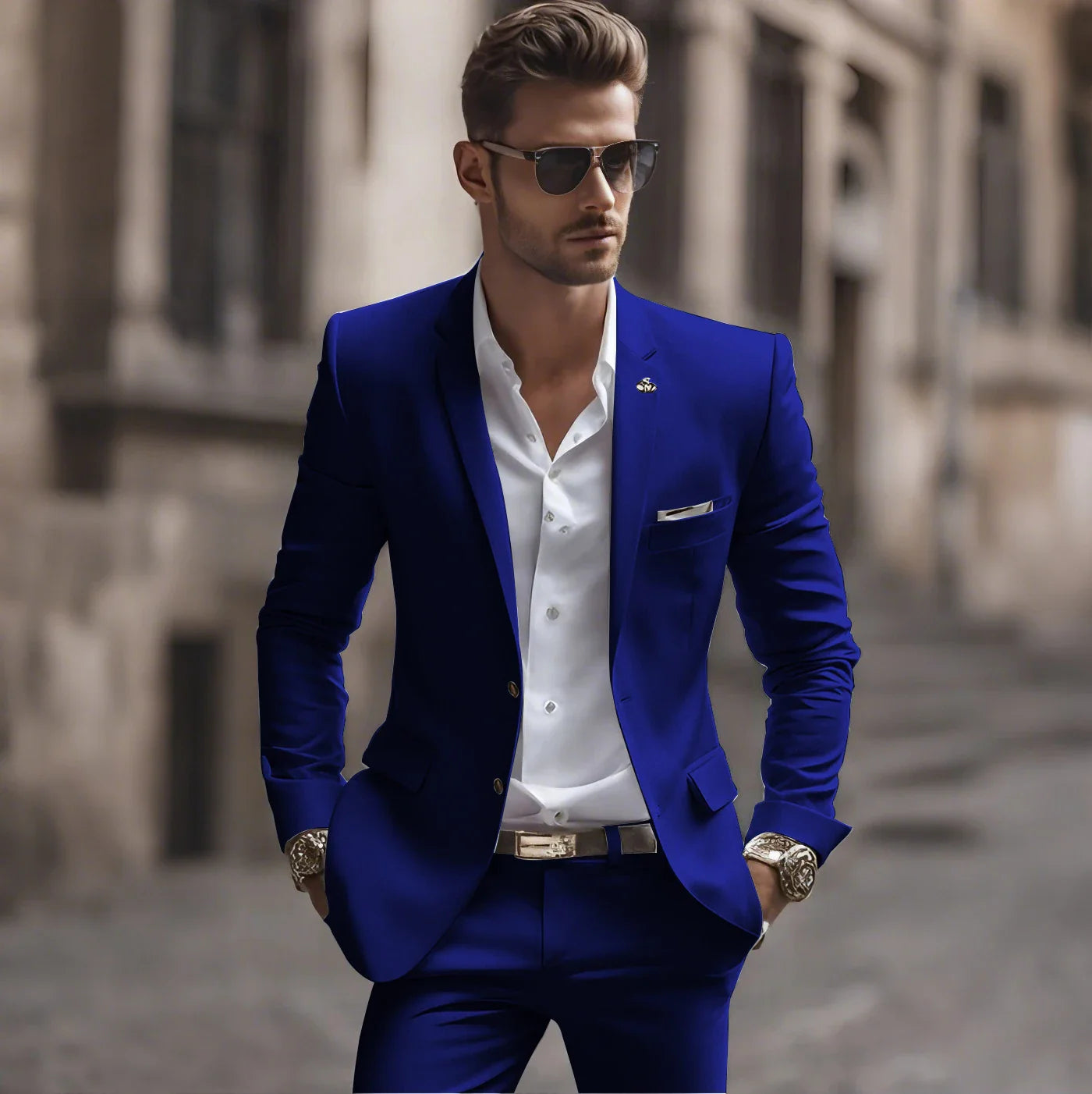 Summer White Men Suits Two Piece Fashion Notch Lapel Single Breasted Suit Slim Fit Elegant Smart Casual Groom Wedding Tuxedo