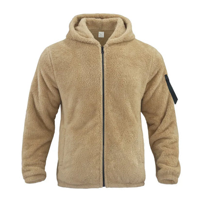 Men's Autumn and Winter Double-Sided Fleece Warm Jacket  Loose Hooded Casual Jacket