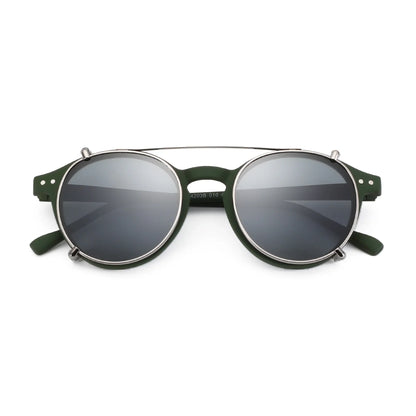 Steampunk Style Clip On Sunglasses for Men Women Anti Blue Light Glasses+Polarized Clip Fashion/Retro Computer Eyewear