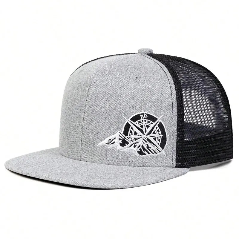 Unisex Compass Mountain Embroidery Hip-hop Hats Spring Autumn Outdoor Adjustable Casual Baseball Caps Sunscreen Hat