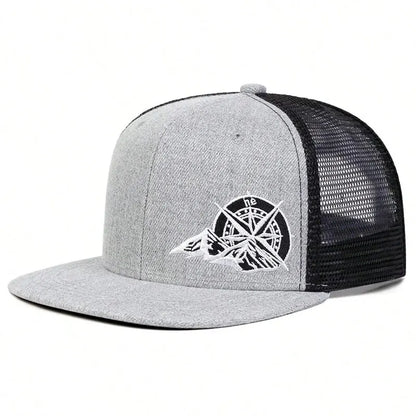 Unisex Compass Mountain Embroidery Hip-hop Hats Spring Autumn Outdoor Adjustable Casual Baseball Caps Sunscreen Hat