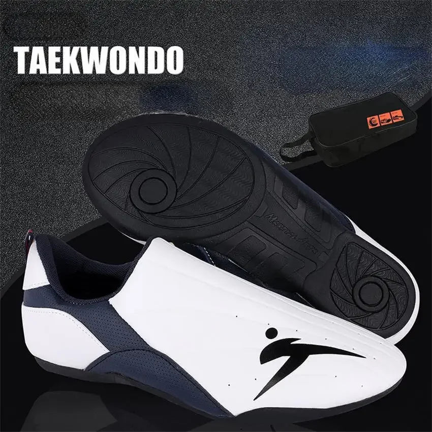 Adult Kids Wear-Resistant Taekwondo Shoes Karate Sneakers Thick Soft Sole Breathable Men Martial Arts Kung Fu Boxing Shoe