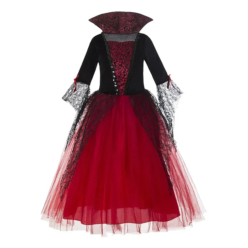 Halloween Costume for Kids Girls Purple Bat Dress Halloween Fantasy Vampire Costume Witch Cosplay Clothes Carnival Party Gifts