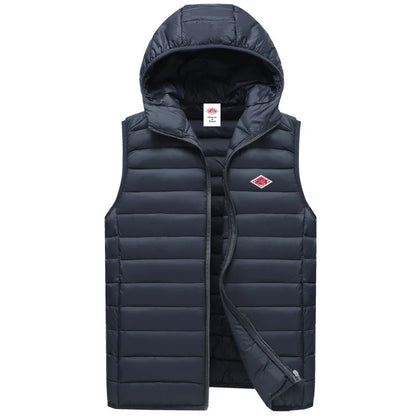 Autumn Winter Exported to Japanese Men Women Embroidery Logo Wearing Sleeveless Vest High-quality Classic Quilted Zipper Jacket