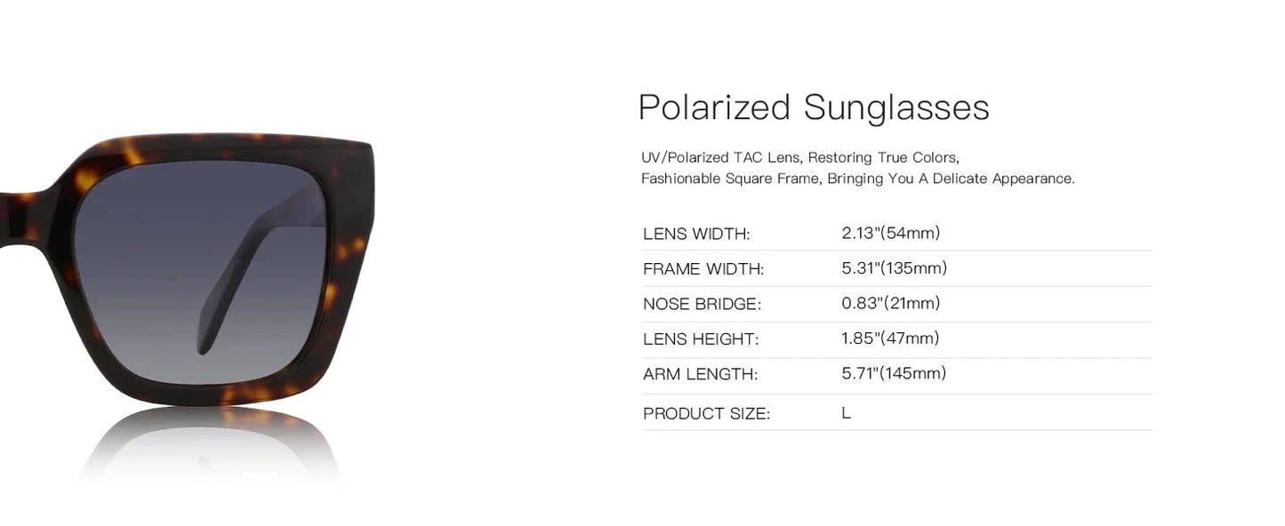 Trend Square Polarized Sunglasses Women Uv400 Protection Shade Ultra Light Acetate Fashion Sun Glasses ZS6217