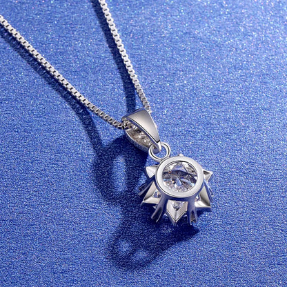 1/2CT D VVS Moissanite Necklace for Women Brilliant Cut Wedding Lab Diamond Pendant Sterling Silver 925 Jewelry Box Chain