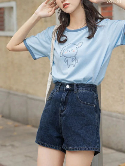 Lucyever Wide Leg Denim Shorts Women Casual High Waist Loose Straight Shorts Woman 2025 Spring Summer Classic Button Jean Shorts