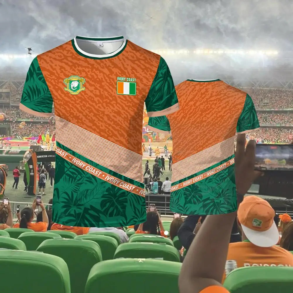 2025 New Ivory Coast Themed T-Shirt Outdoor Sports Breathable Quick-Drying Jersey Unisex Africa Cup Of Nations Fan Jersey