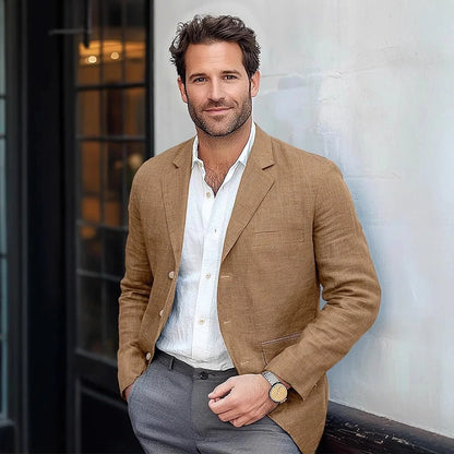 2025 New European Men's Suit Jacket Casual Solid Color Suit Jacket Business Casual Men's Suit Jacket Fashionable Jacket