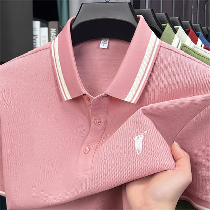 100% cotton luxury brand short sleeve polo shirt men new classic pony embroidery summer T-shirt high-end fashion casual Paul top