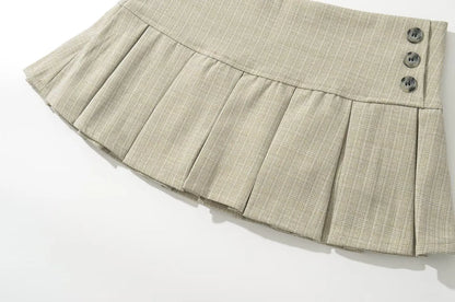 American Retro Pleated Mini Skirt Women Sexy Low Waist Summer Skirts Cool Girl Y2K saia