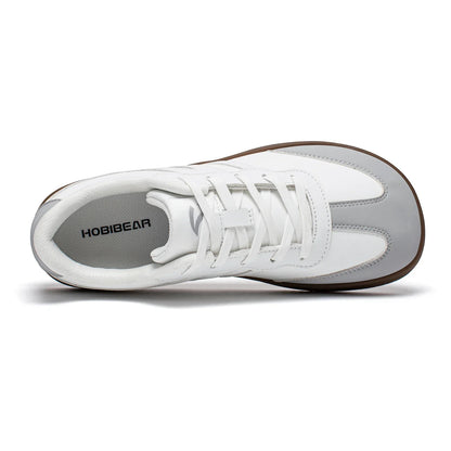 Unisex Wide Toe Shoes Artificial Leather Sneakers Casual Lace Up Retro Fashion Shoes for Women Men