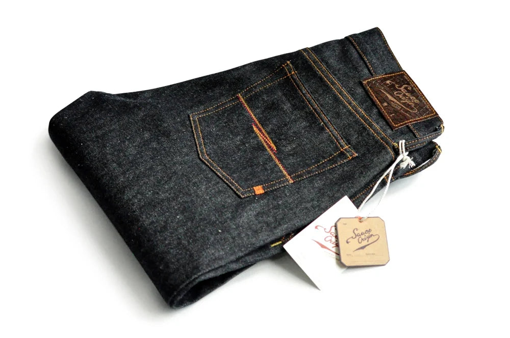 Mens Jeans Boxing Selvedge Denim Jeans Color Cotton Jeans for Men Silver Buttons Taper Fit  12.5 Oz