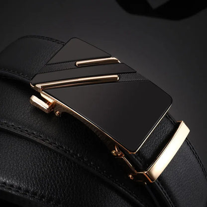 New Men's Belt Automatic Buckle Pants Belt Cowhide Automatic Buckle Formal Business Men's Belt With Suit Belt