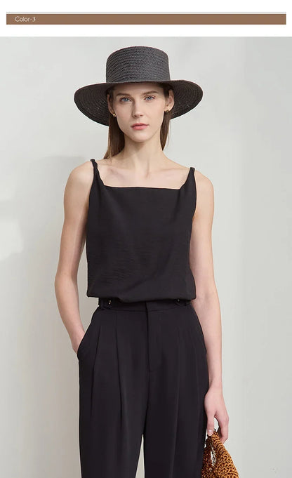 Casual Summer Camisole Tops Women 2025 Solid Office Lady Straight Top Woman New Fashion Loose Sleeveless Clothing 12522032