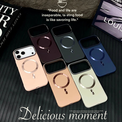 Luxury Solid Color Matte Magnetic Wireless Charge Case For Magsafe For iPhone 15 14 13 12 16 17 Pro Max Ultra Thin Hard PC Cover