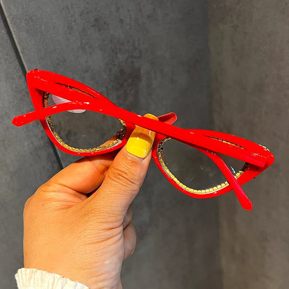 Luxury Sexy Small Cat Eye Reading Glasses Women 2025 Trendy Retro Spring Leg Presbyopia Glasses Ladies Fashion Optical Eyewear