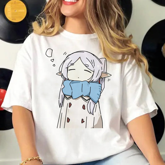 Frieren Tee women Y2K harajuku t-shirts female funny comic clothing