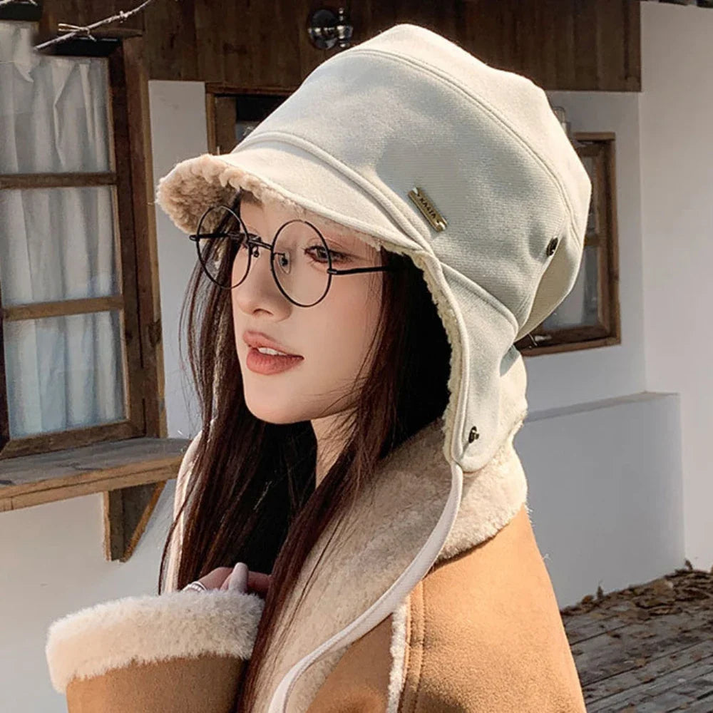 Russian Hat New Thick Warm Lamb Fleece Winter Hats for Men Women Windproof Trapper Ski Earflap Cap Male Female Bombet Hat