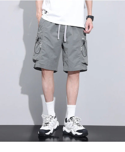 2024 Summer Thin Shorts for Men Cargo Pants Side Pockets Baggy Joggers Bermuda Knee Basketball Short Pant Male M-4XL