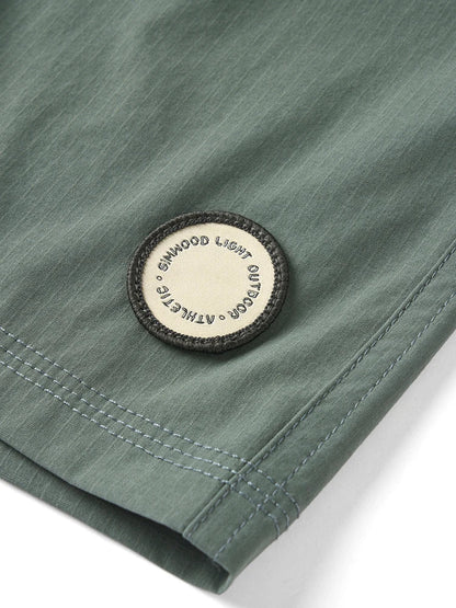 2025 Summer New 145gsm Elastic Fabric Beach Shorts Men Contrast Color Drawstring Athletic Shorts