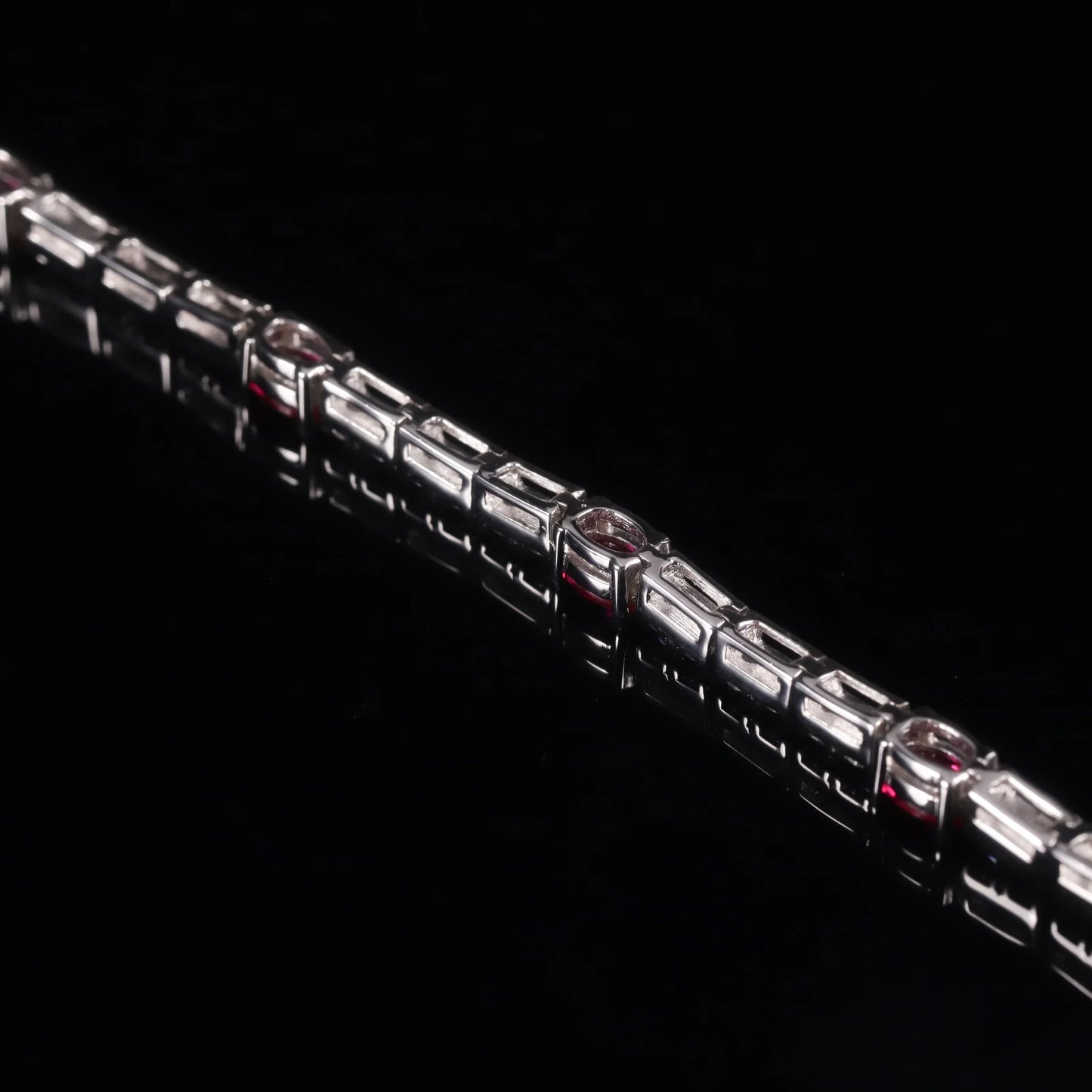 Lab Grown Ruby Tennis Bracelet 925 Sterling Silver Birthstone Bracelet  Fancy Party Wear Bracelet Gift For Women