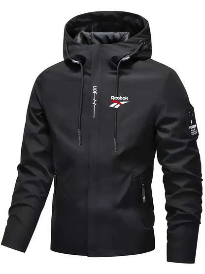 2025 Premium Men's Hooded Zipper Jacket - Windproof Casual Baseball Coat, Spring/Autumn Outdoor Style