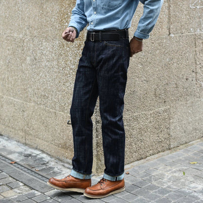 308XX-BO-Wind Jeans for Men Furinkazan Selvedge raw denim Jeans Mens Jeans 66 MODE Fit 16.8 OZ Silver-plated Buttons