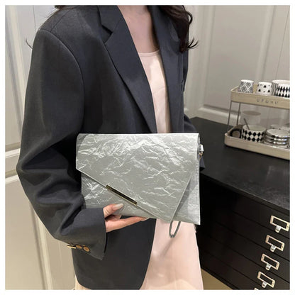 Fashion Women Clutch Soft PU Leather Solid Color Evelope Bag Wristlet Bags Female Small Handbags Day Clutches Evening Party Bags