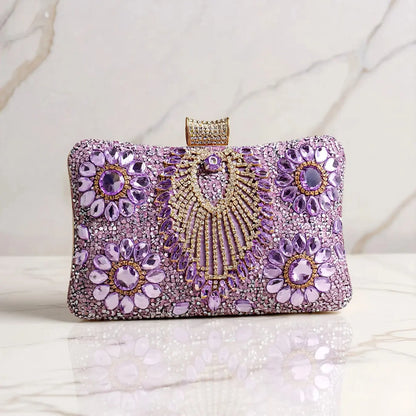 Flower One Side Glitter Tassel Women Evening Bags Diamonds Small Day Clutch Luxury New Chain Shoulder Handbags For Party
