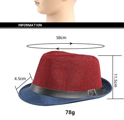 Spring and Summer Patchwork Men's Jazz Hat  Unisex Fashionable Fedoras Hat for Women
