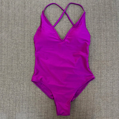 Solid One Piece Swimsuit Women Swimwear 2025 New Bikini Sexy Bodysuit Plus Size Bathing Suit Swimming Suit maillot de bain femme