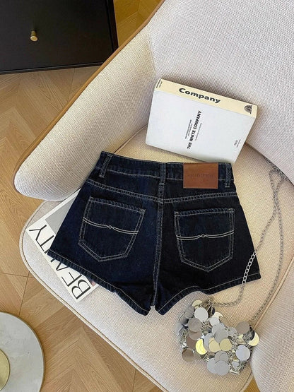 Dark Wash Denim Shorts Women's Petite Size Loose Wide Leg 2026 Summer New Casual Versatile Slim Fit Jean Shorts
