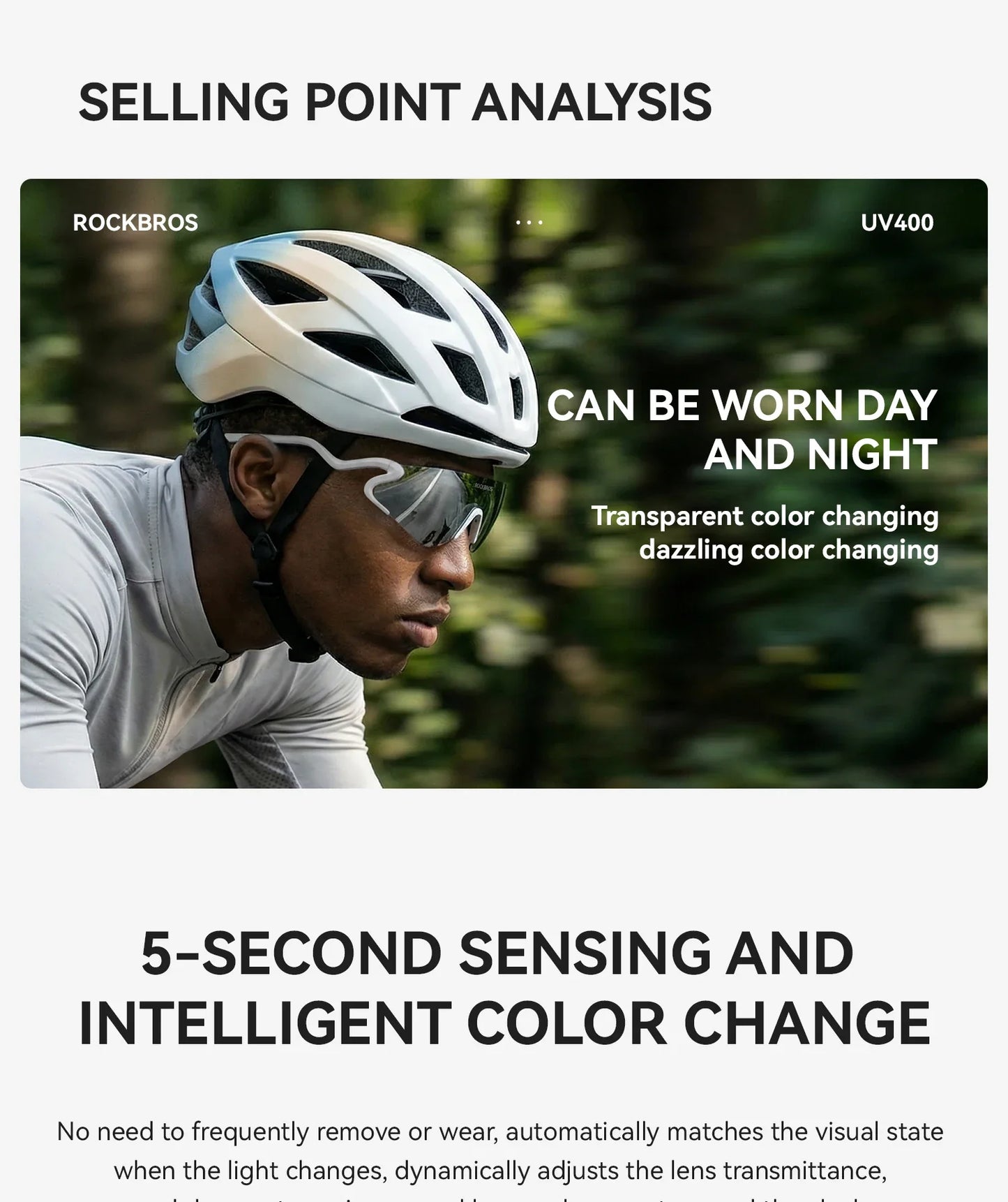 Photochromic Cycling Glasses Windproof Dustproof UV400 Protection Glasses Cycling Outdoor Sports Sunglasses Unisex