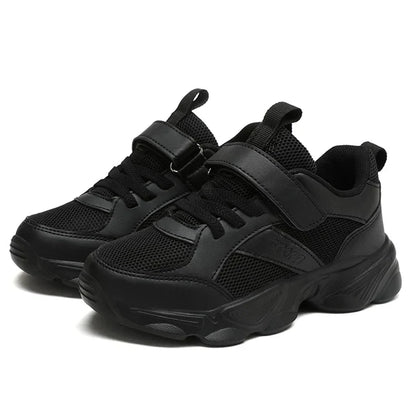 Children's Fashion Sports Shoes Breathable Student Black School Walking Shoes Anti-skid Boys& Girls Casual Running Sneaker
