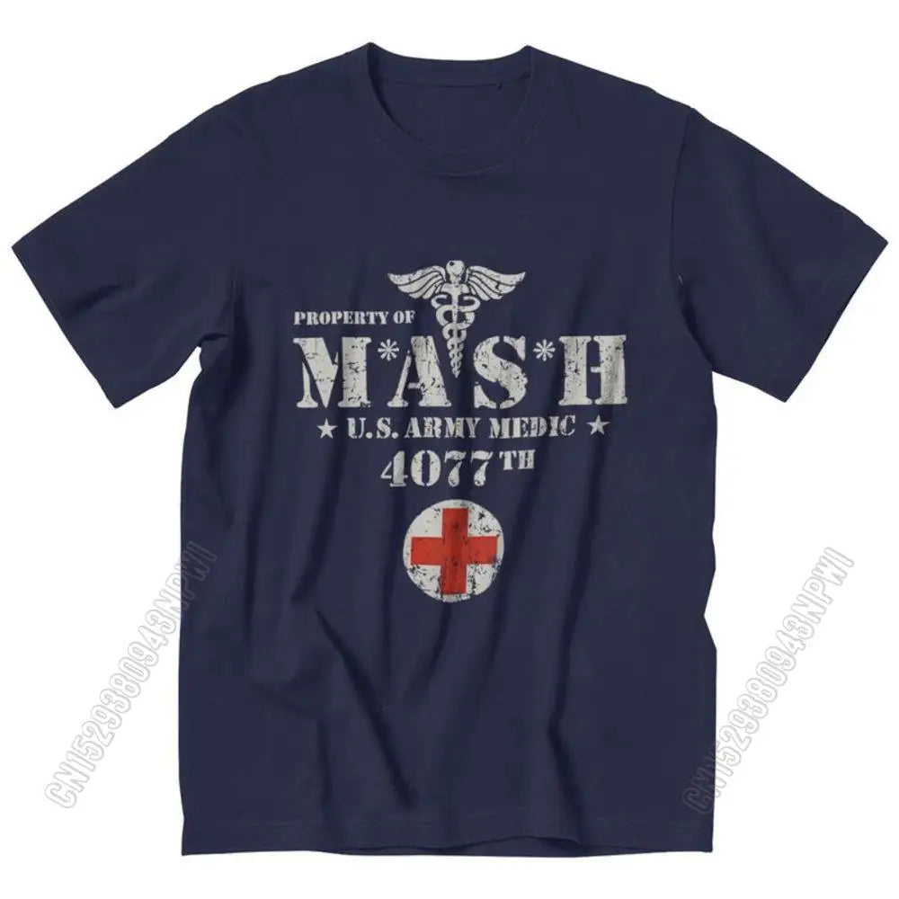 Vintage Mash Tv Show Men T Shirt 100% Cotton Tee Tshirts Summer T-Shirt Gift Women Unisex Clothes Novelty Design