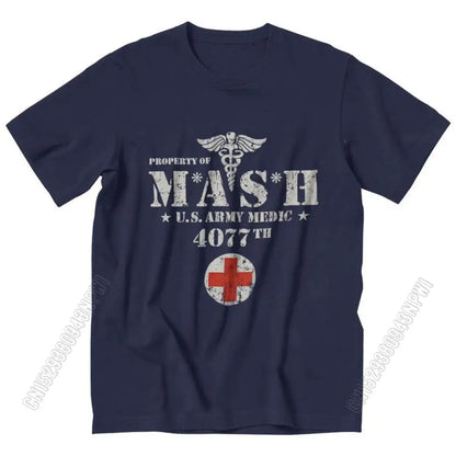 Vintage Mash Tv Show Men T Shirt 100% Cotton Tee Tshirts Summer T-Shirt Gift Women Unisex Clothes Novelty Design