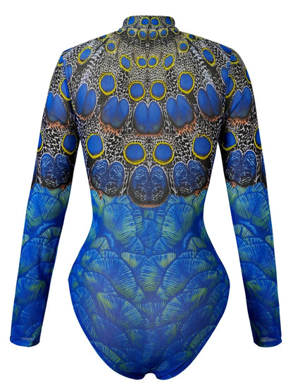 One Piece Sun Protection Swimwear 2026 Women Long Sleeved Print Swimsuit Female Sports Bathers Swimming Bodysuit Beach купальник