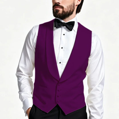Men Vest Ivory With Lapel Single Breasted Solid Waistcoat For Wedding Banquet Business Work Office Casual Daily Men Suit Vest