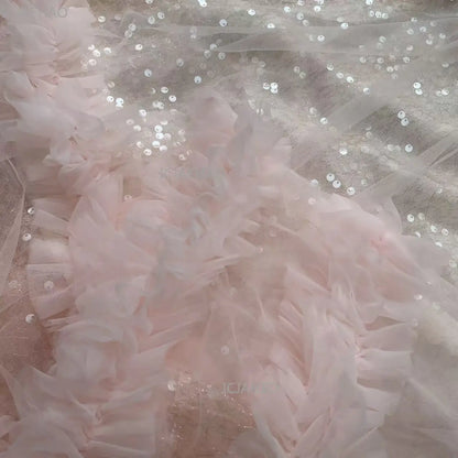 2026 New Summer Dress Girls Sequin Tulle Princess Party Gown Children Pageant Formal Attire Celebration Outfit Elegant Clothes