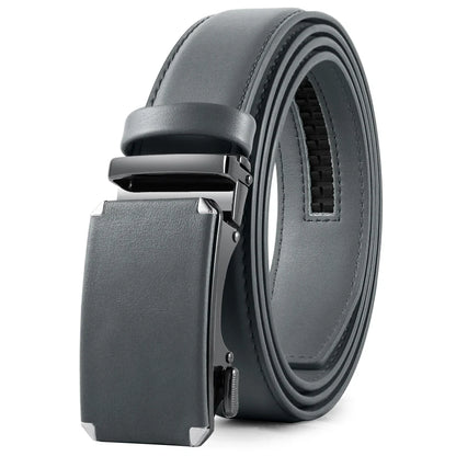 Mens Leather Belt  Automatic Genuine Leather Belts Leisure Fashion Ratchet Belts for Men Pants Waistband Ремень
