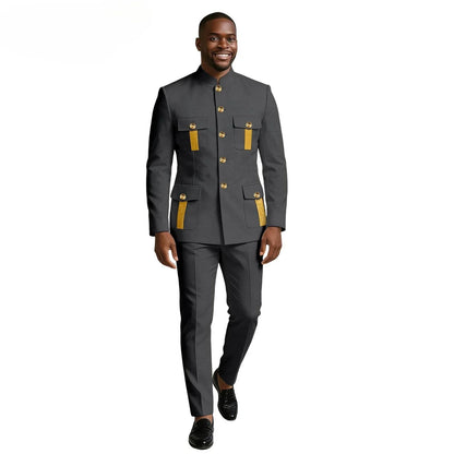 New Men's Suit 2-piece Business Formal Blazer Double-breasted Design Groom Tuxedo for Wedding XS-6XL Outfit